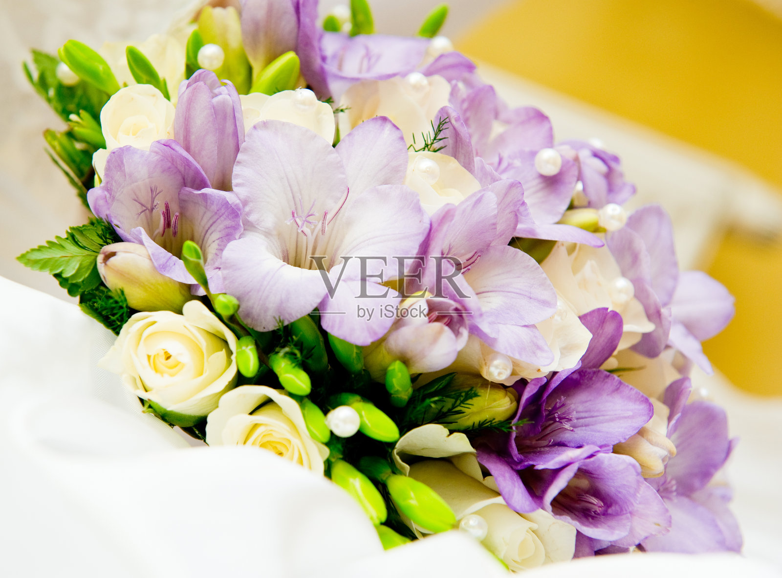 一个漂亮的新娘花束的特写镜头照片摄影图片