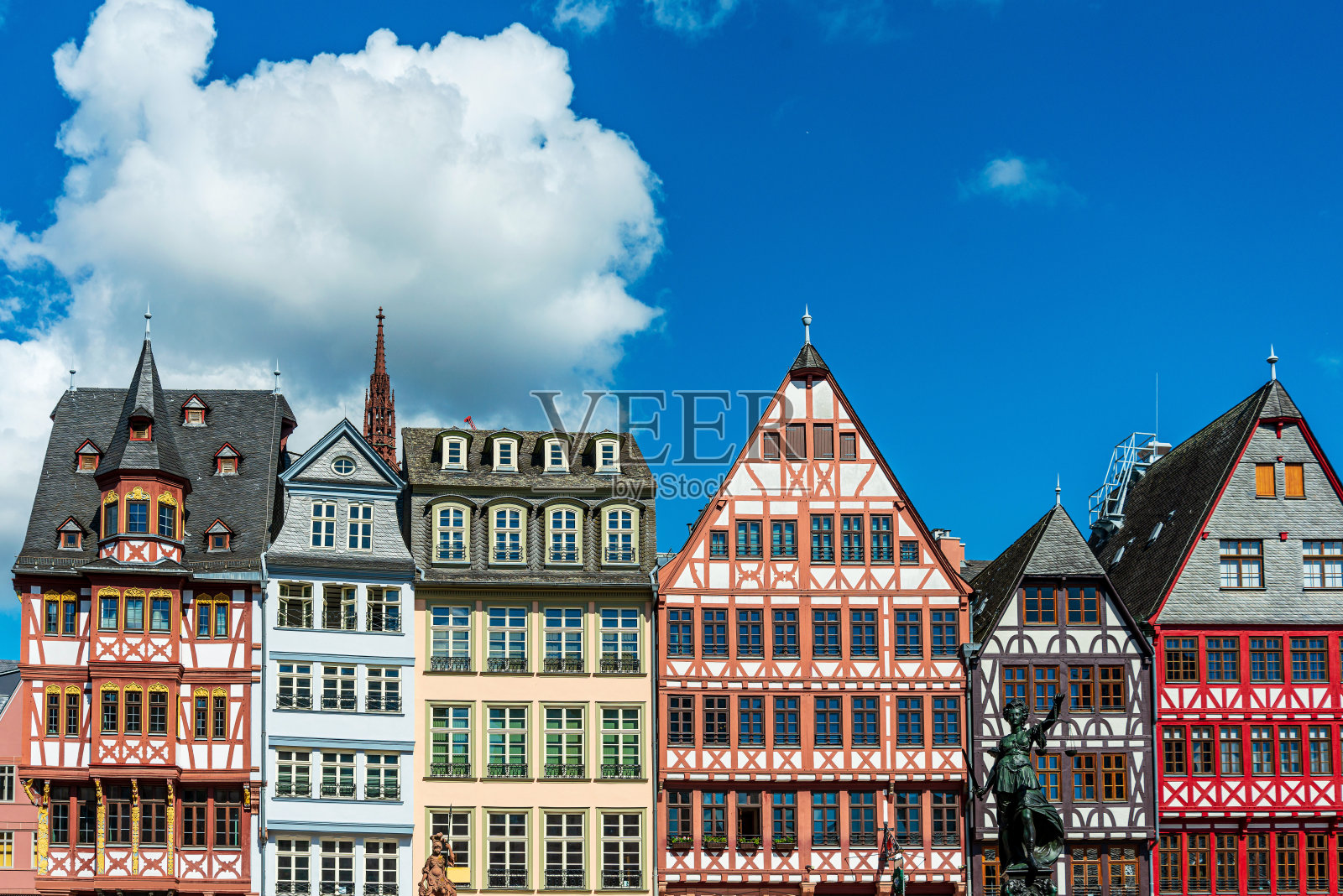 法兰克福老城区，德国。照片摄影图片