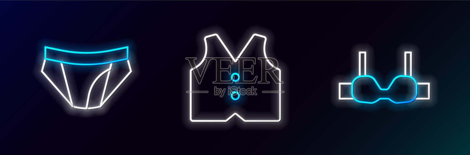 集线胸罩男人内裤和马甲图标图标素材