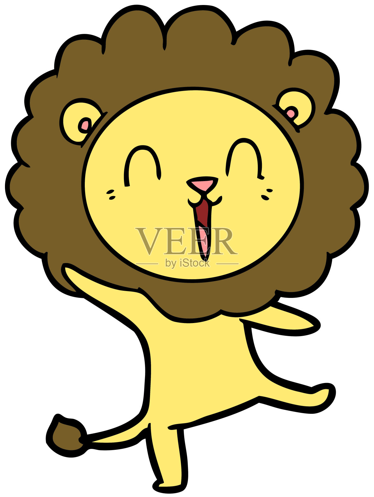 笑狮卡通设计元素图片
