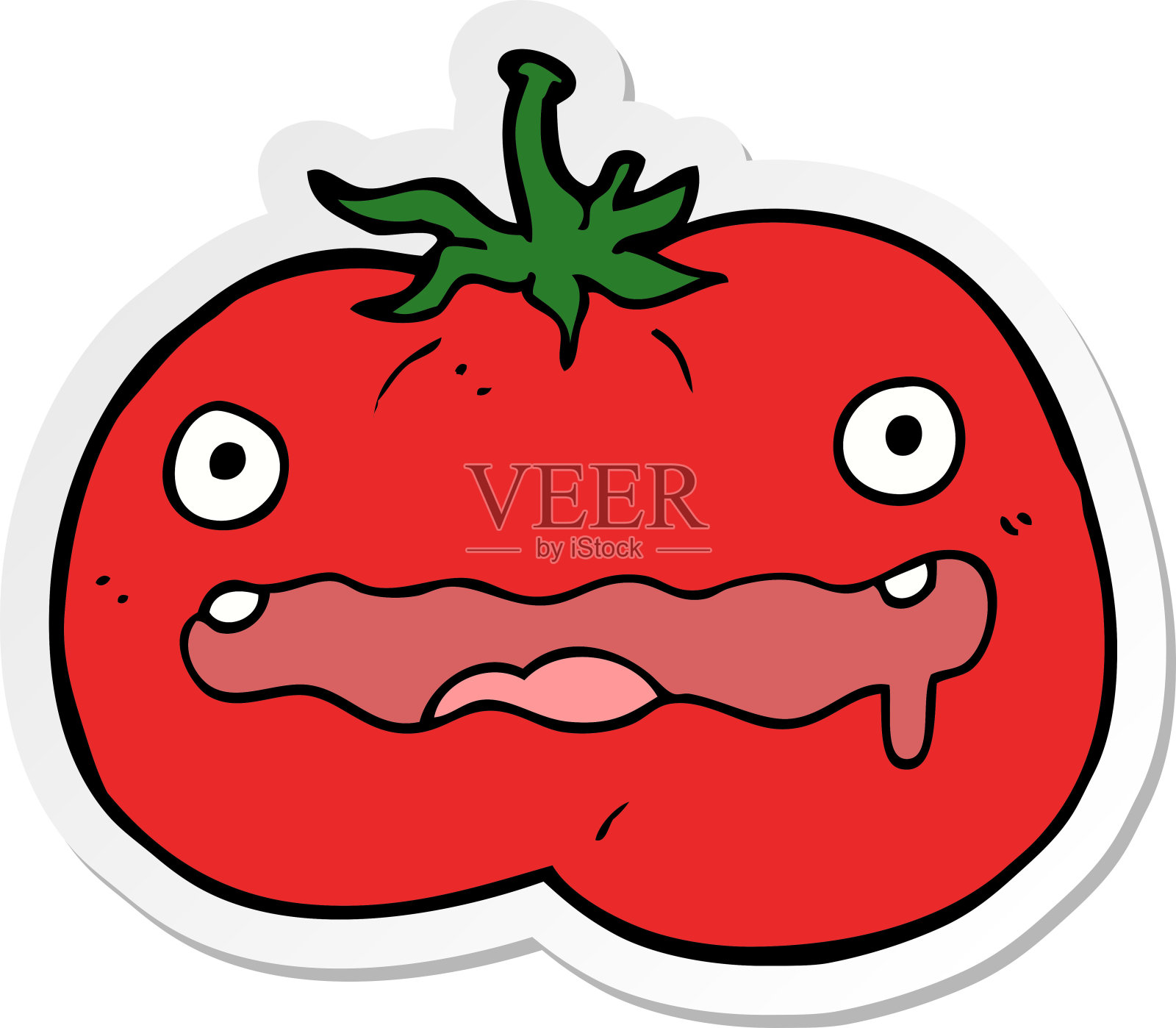 卡通番茄贴纸设计元素图片