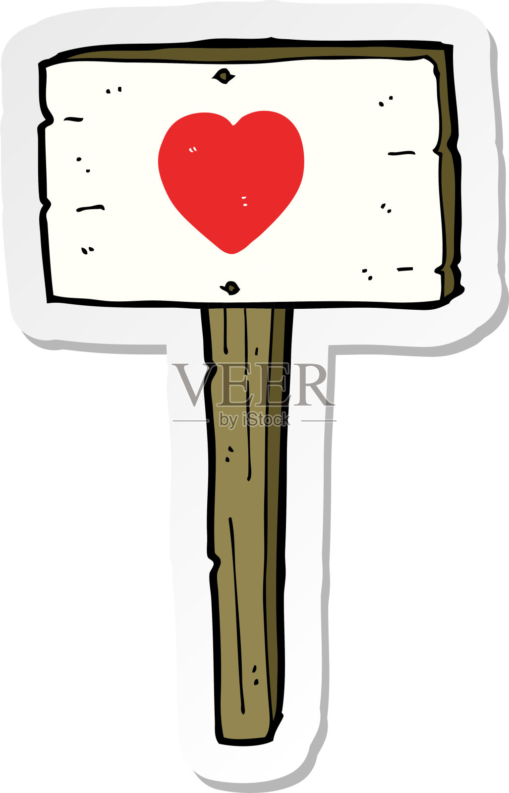 一个卡通爱心标志的贴纸设计元素图片