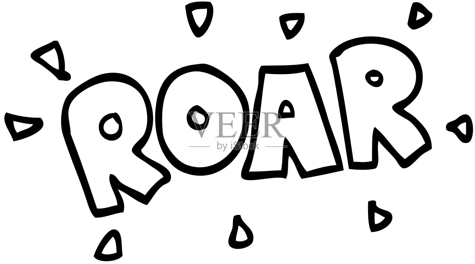 线条画卡通咆哮标志插画图片素材