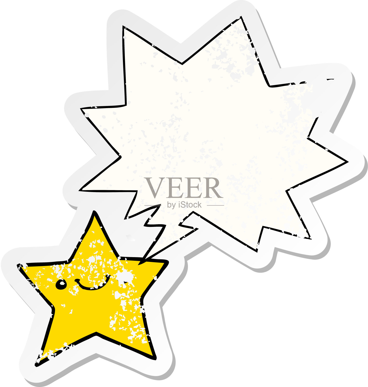 快乐卡通明星用言语泡泡心疼心疼老贴纸插画图片素材