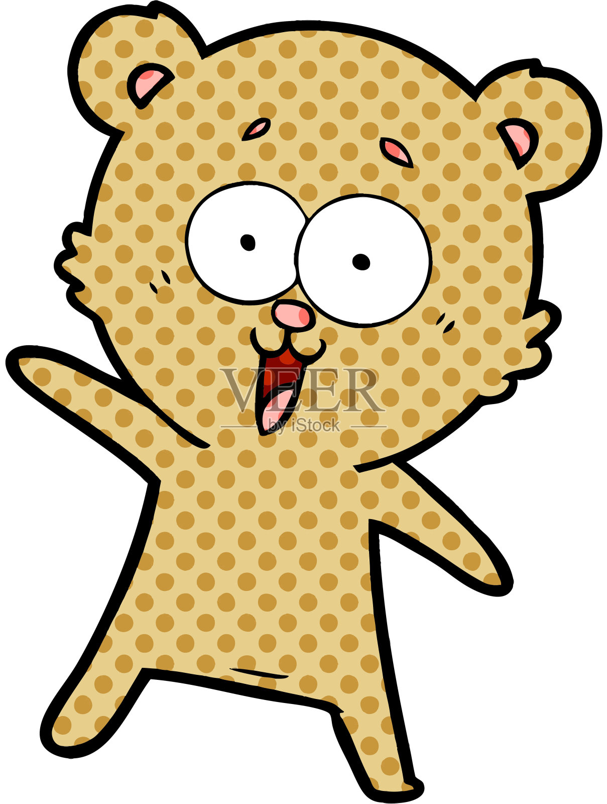 大笑的泰迪熊卡通设计元素图片