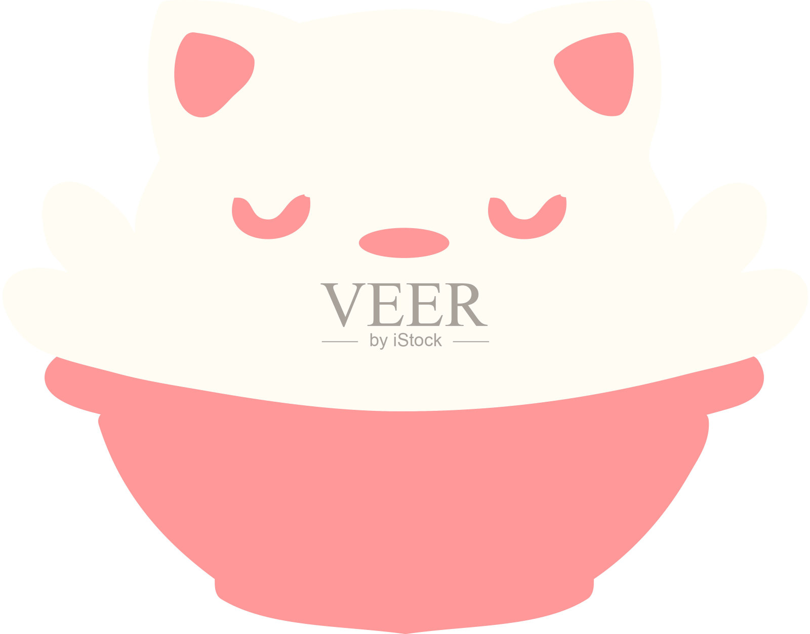 可爱的猫布丁插画图片素材