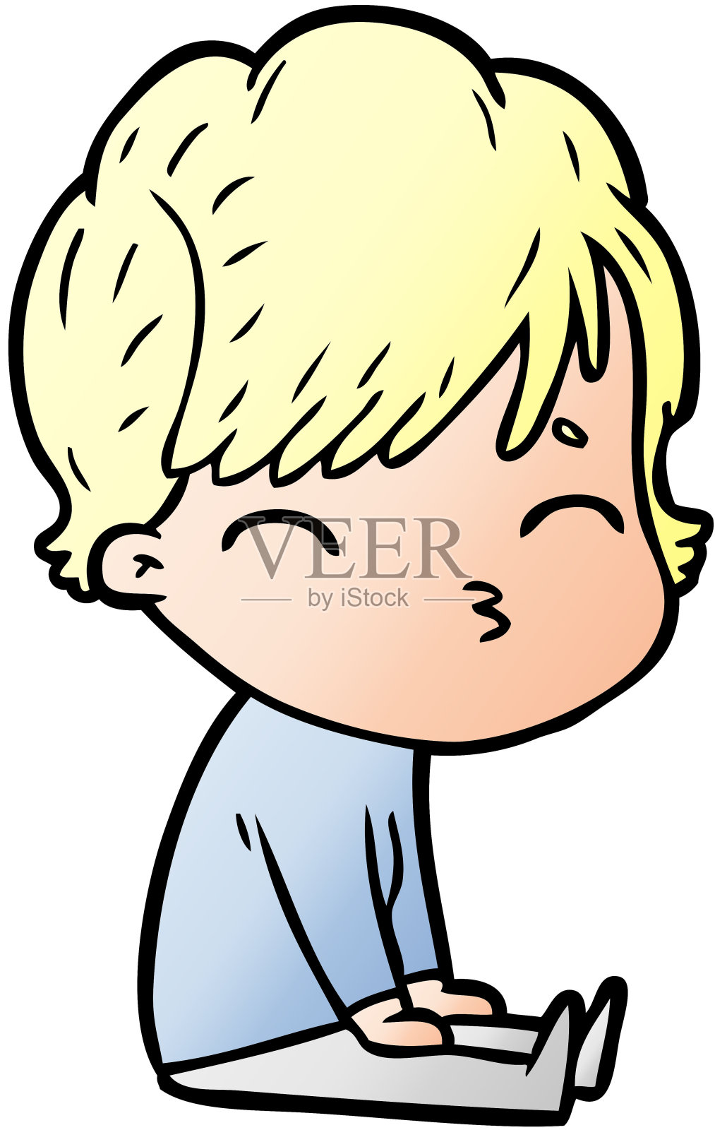 卡通女人的思考设计元素图片