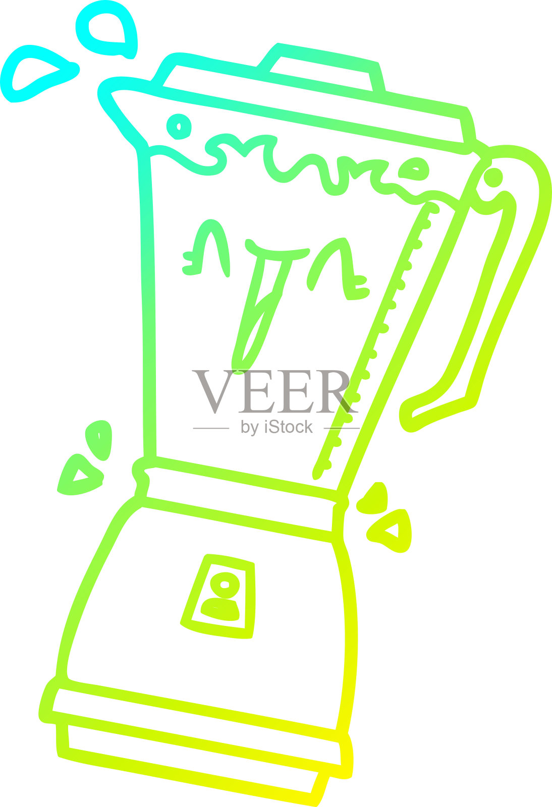 冷梯度线的呼呼声卡通食品处理器设计元素图片