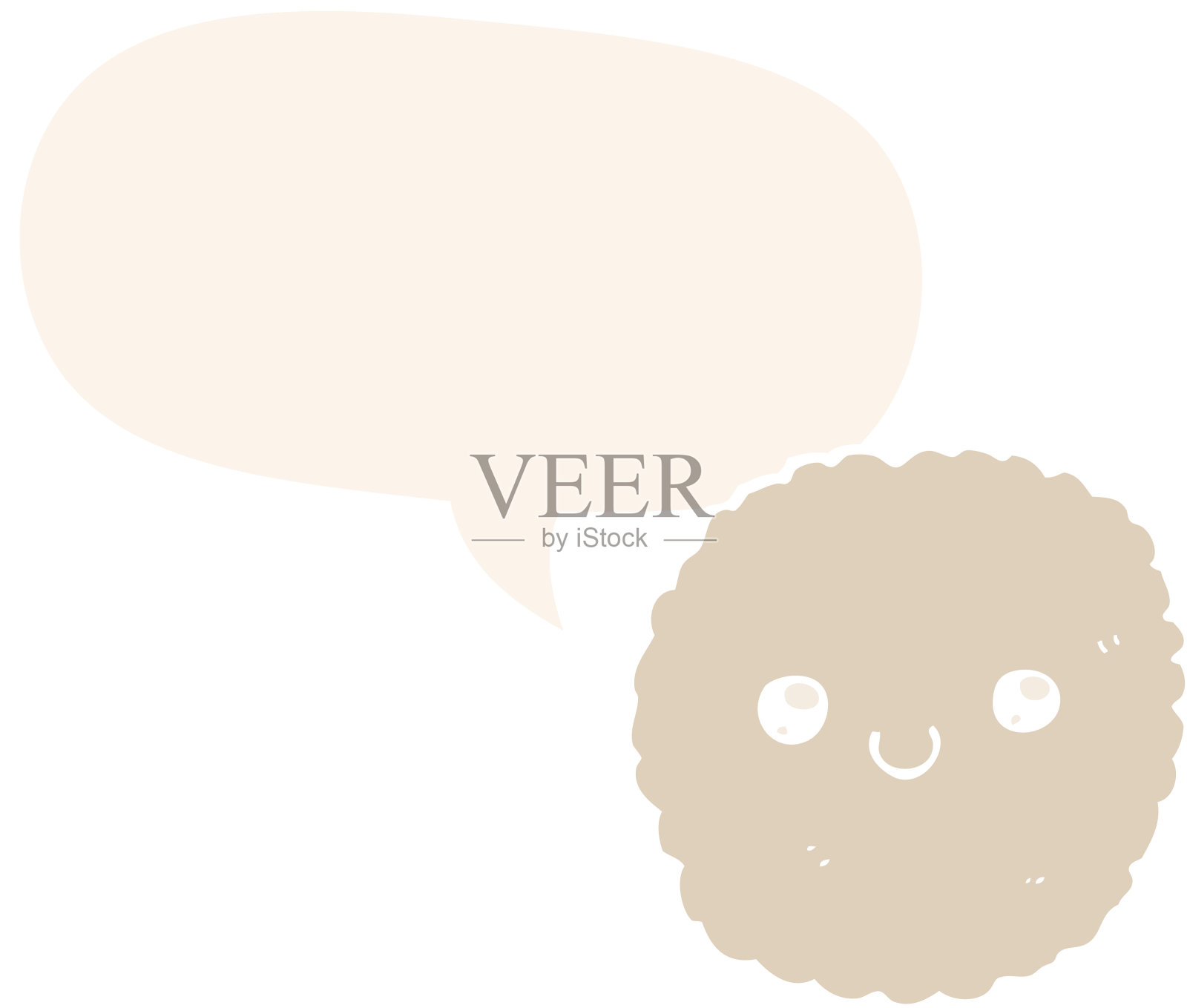 带有语音泡泡的卡通饼干，复古风格插画图片素材