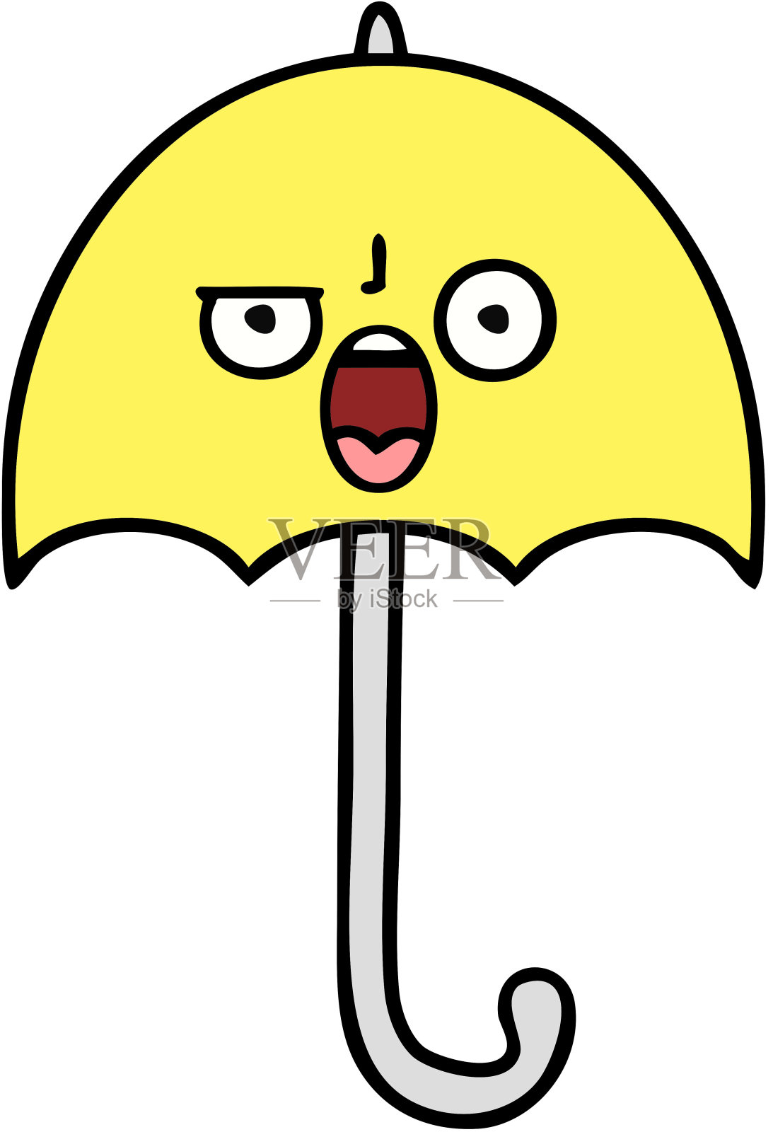 可爱的卡通雨伞插画图片素材