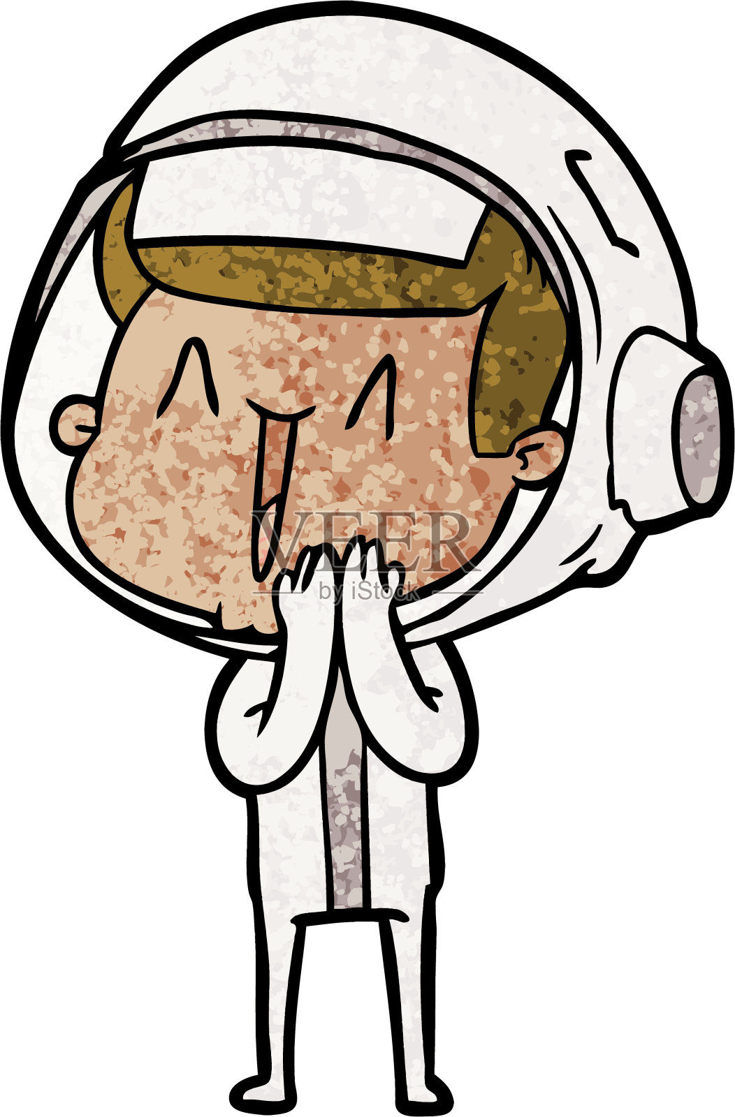 快乐的卡通宇航员插画图片素材