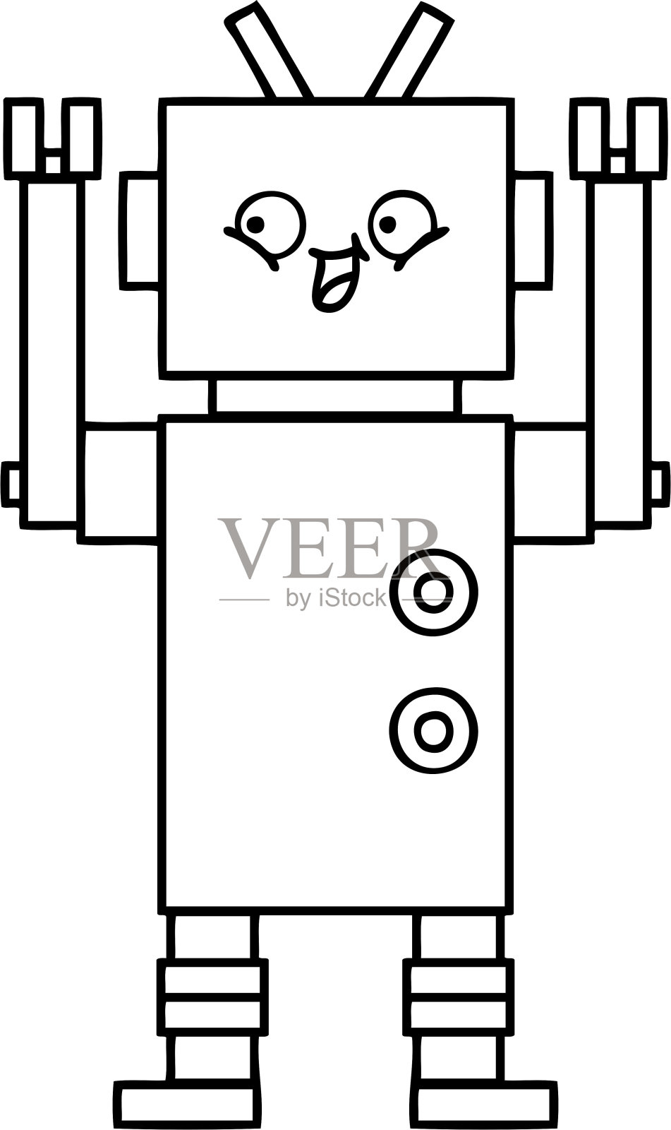 机器人的线条漫画设计元素图片