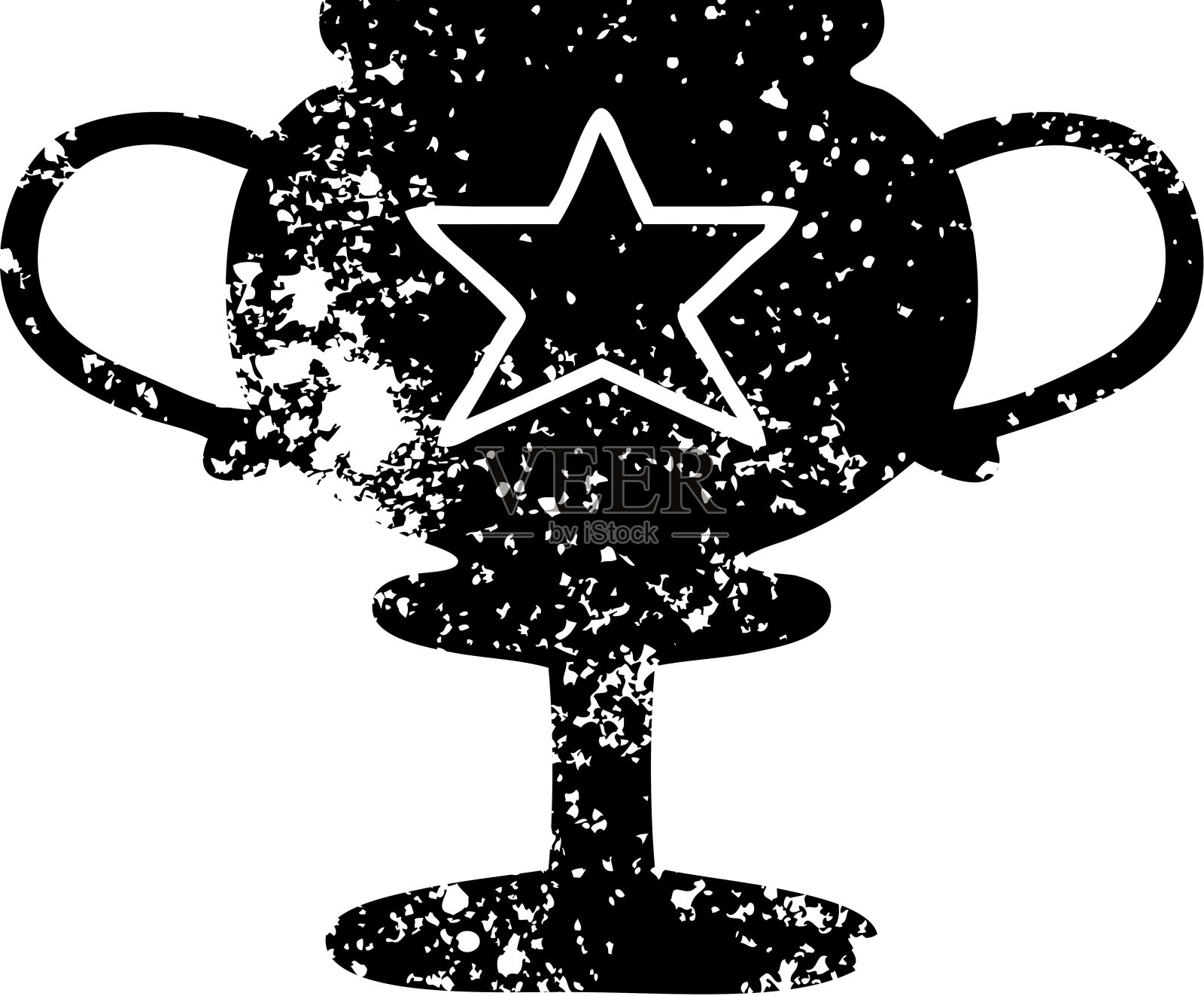 一个金色奖杯的心疼符号插画图片素材