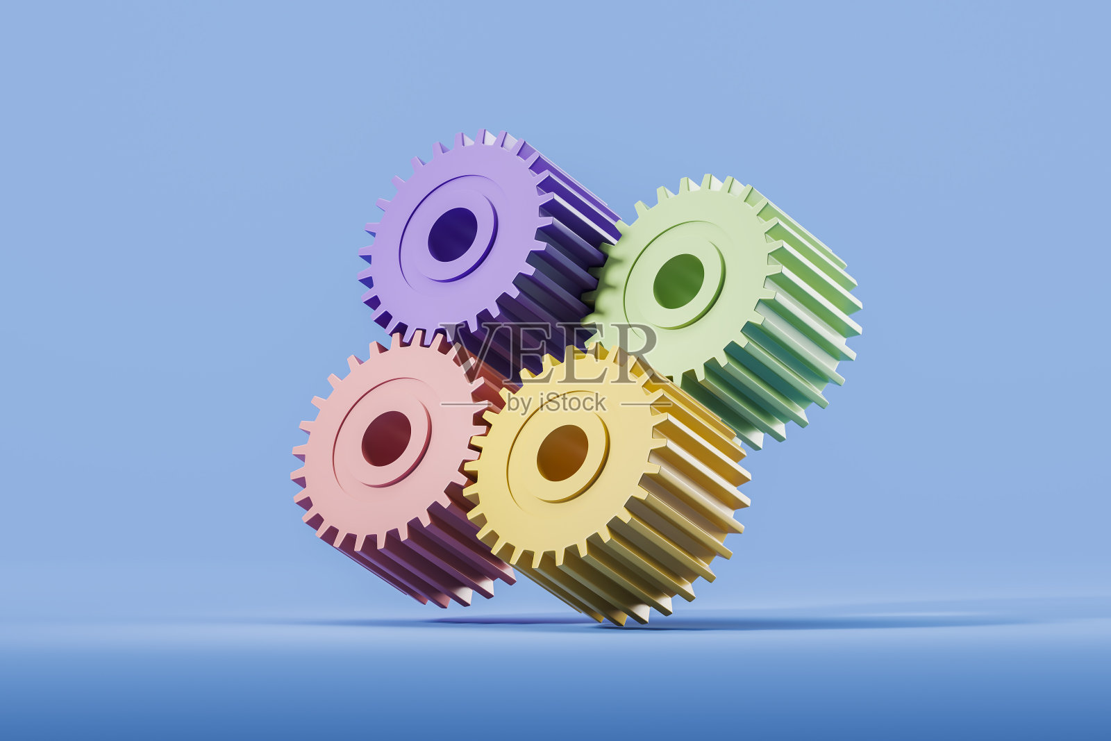 亮齿轮转动，团队协作照片摄影图片