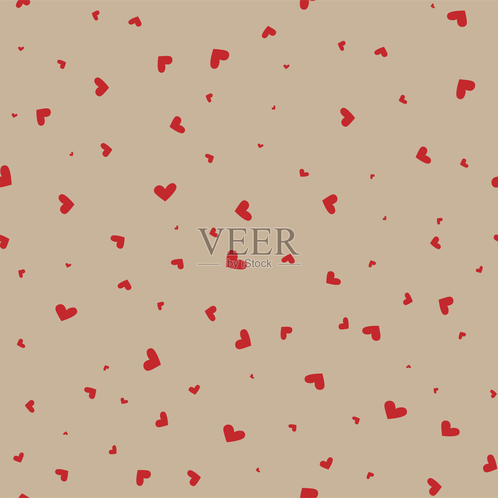 矢量插画：手绘爱心散点无缝图案插画图片素材