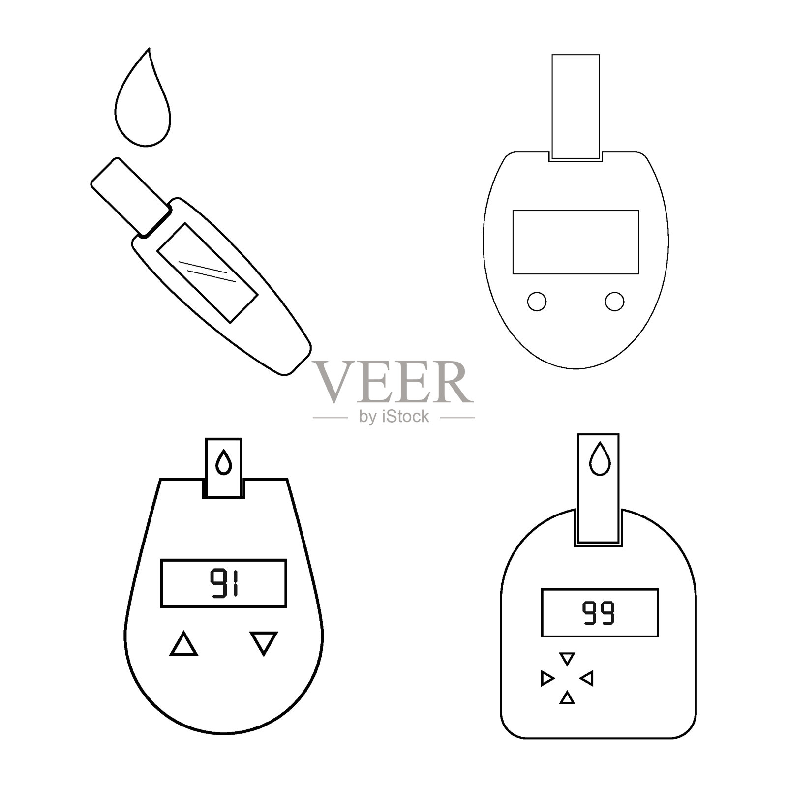血糖仪图标插画图片素材
