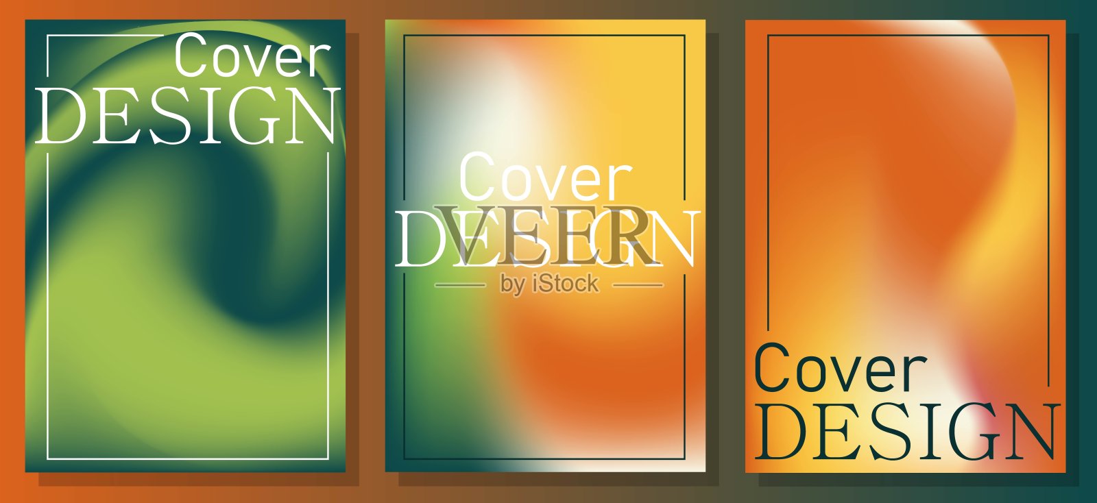 模糊背景设置与现代多色梯度模式插画图片素材