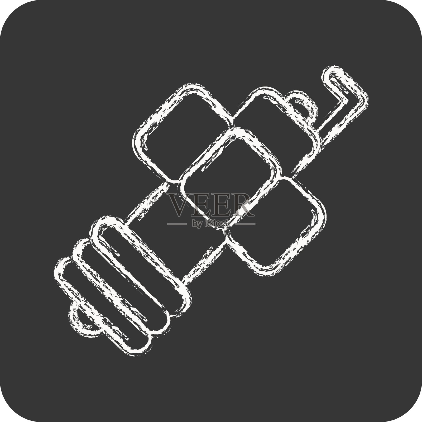 图标火花塞。与汽车服务符号相关。粉笔的风格。repairin。引擎。简单的说明插画图片素材