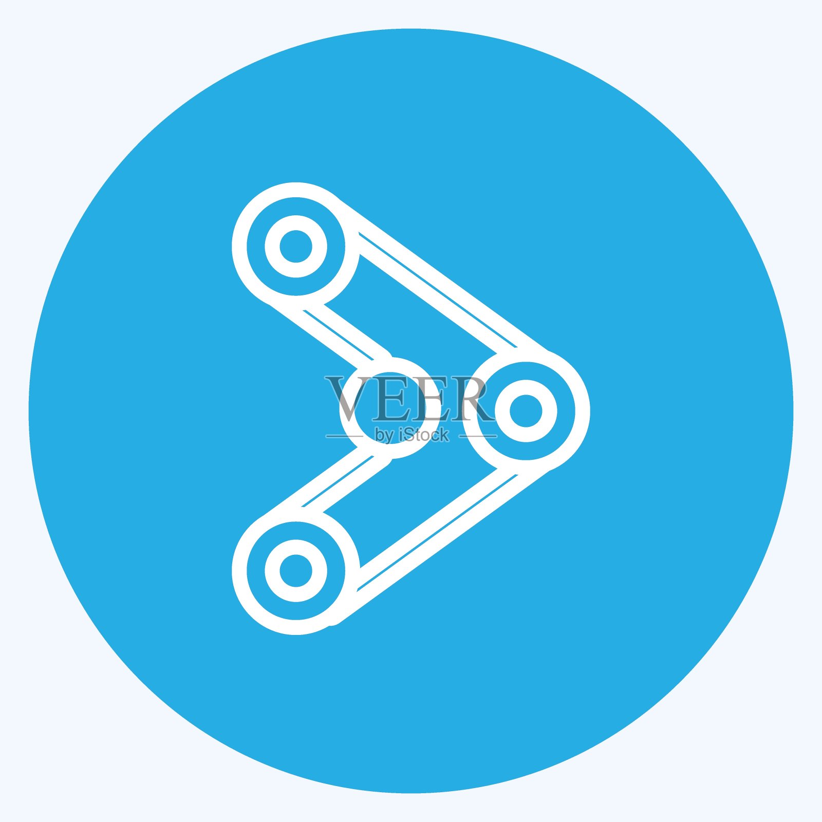 图标Cambelt。与汽车服务符号相关。蓝眼睛风格。repairin。引擎。简单的说明插画图片素材