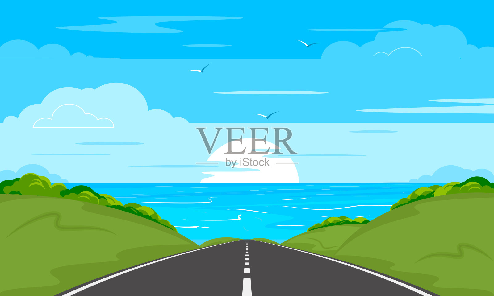 出海之路插画图片素材