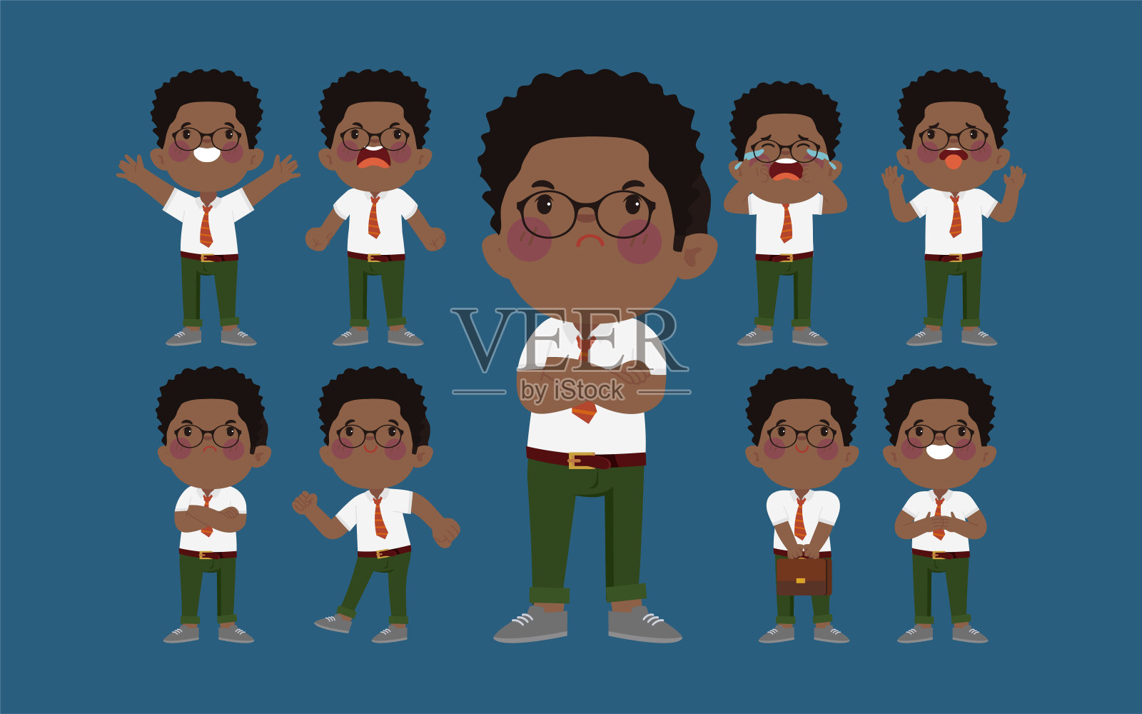 商务人士有不同的手势插画图片素材