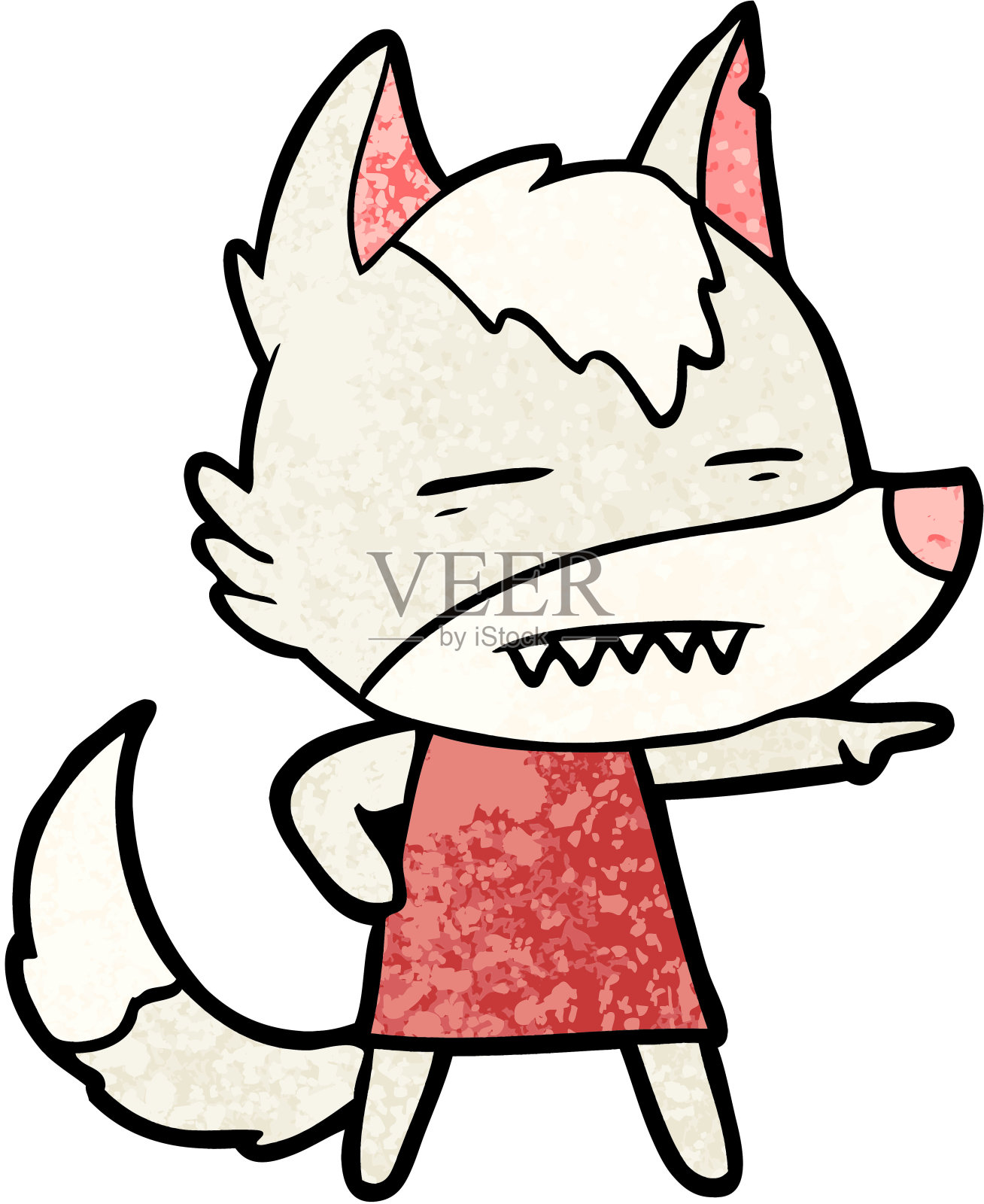 露出牙齿的卡通狼设计元素图片