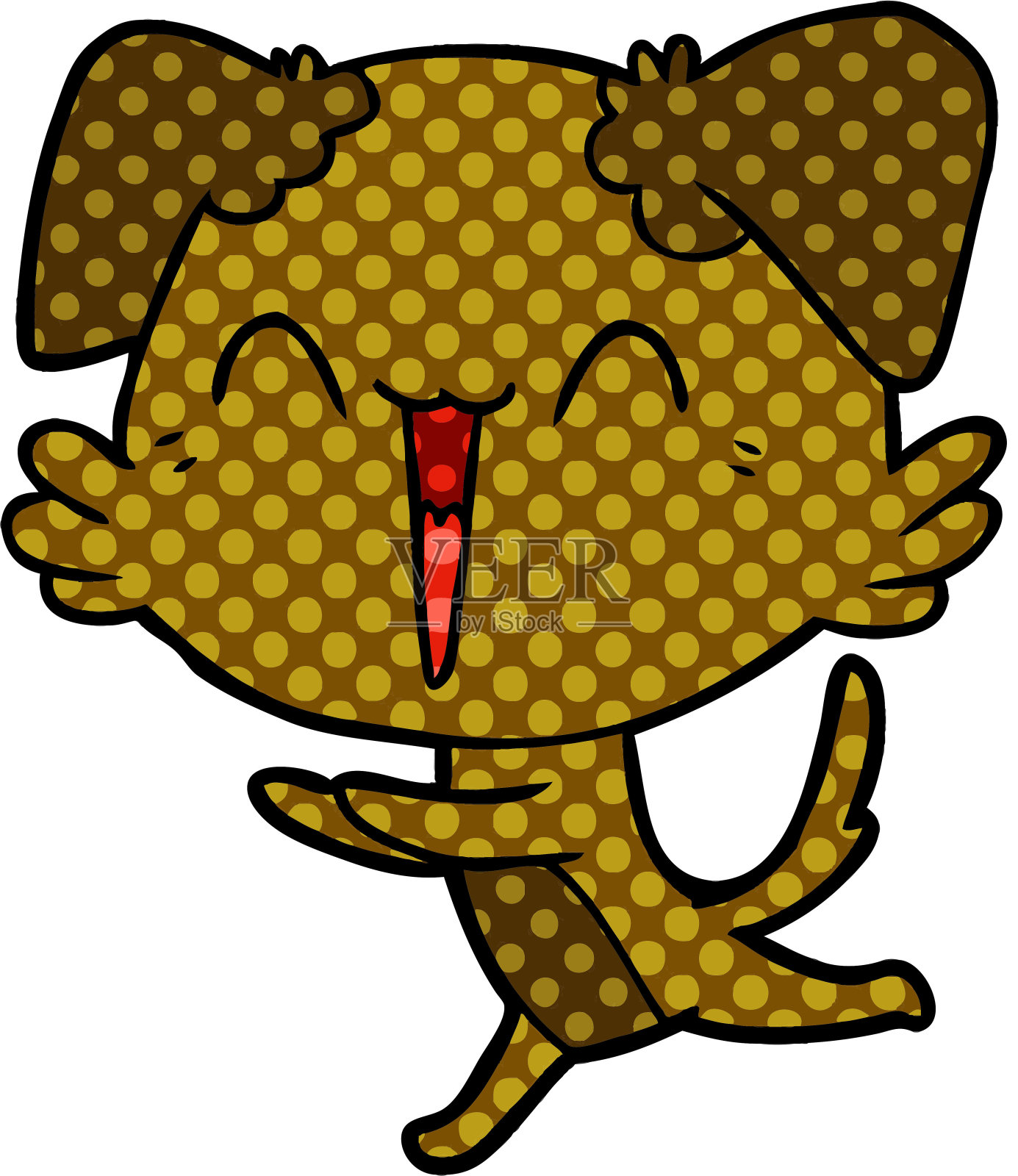 快乐的小狗漫画设计元素图片