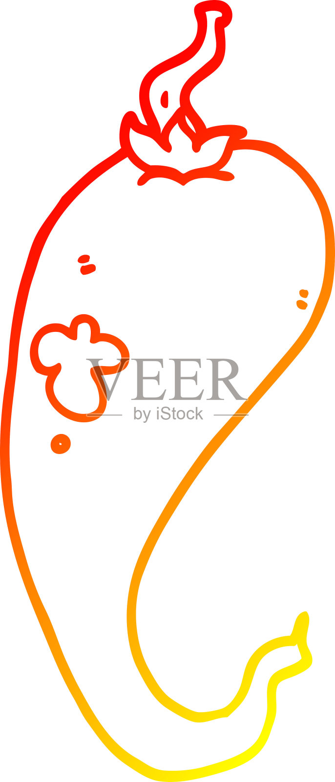 温暖的梯度线绘制卡通辣椒插画图片素材