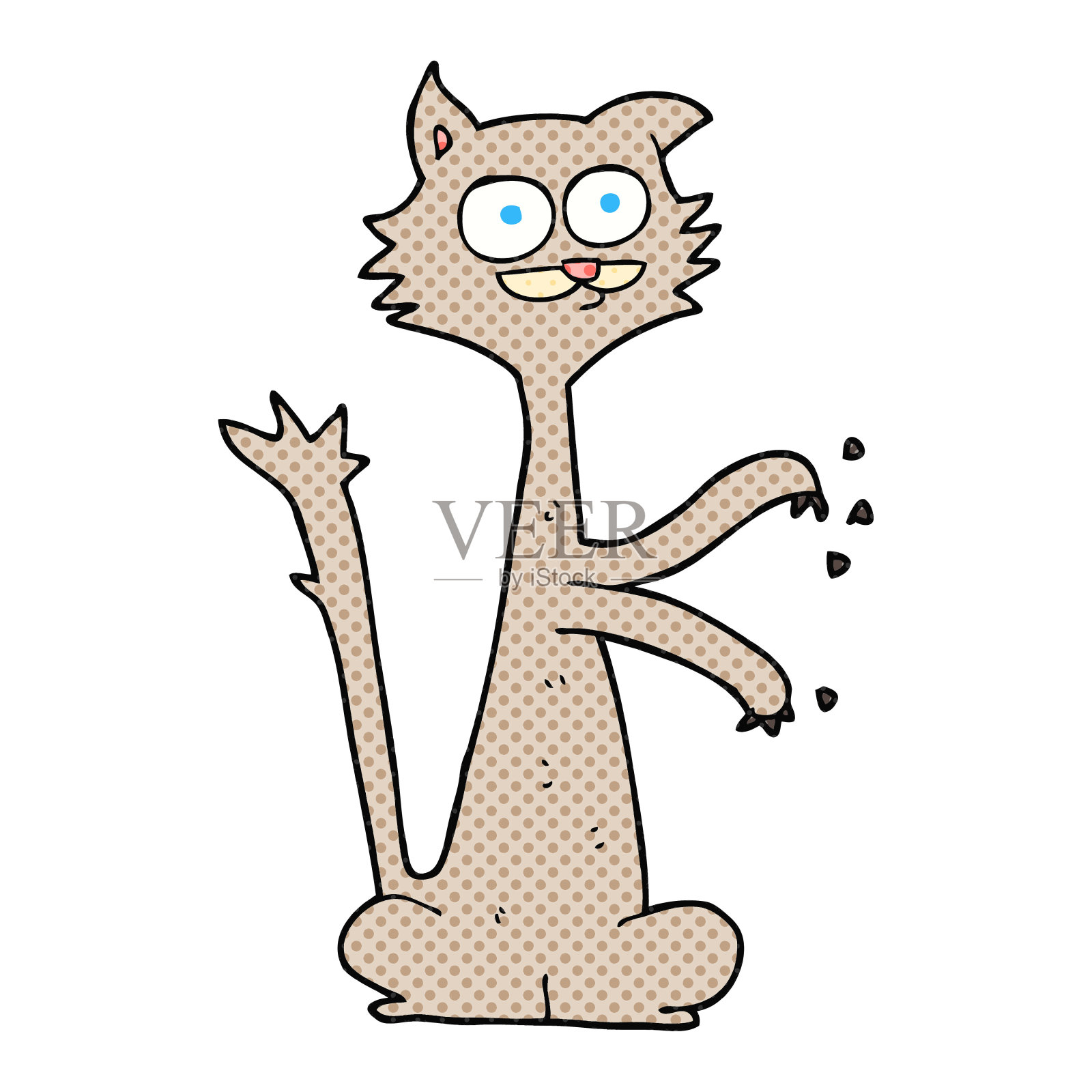 手绘卡通猫抓挠设计元素图片