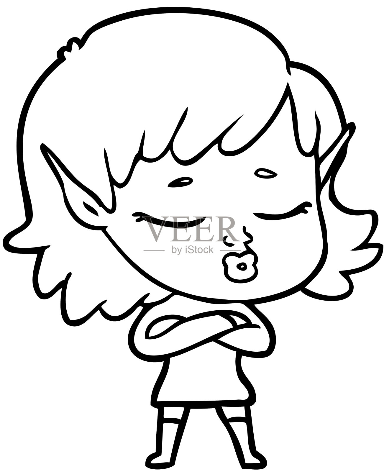 漂亮的卡通精灵女孩设计元素图片