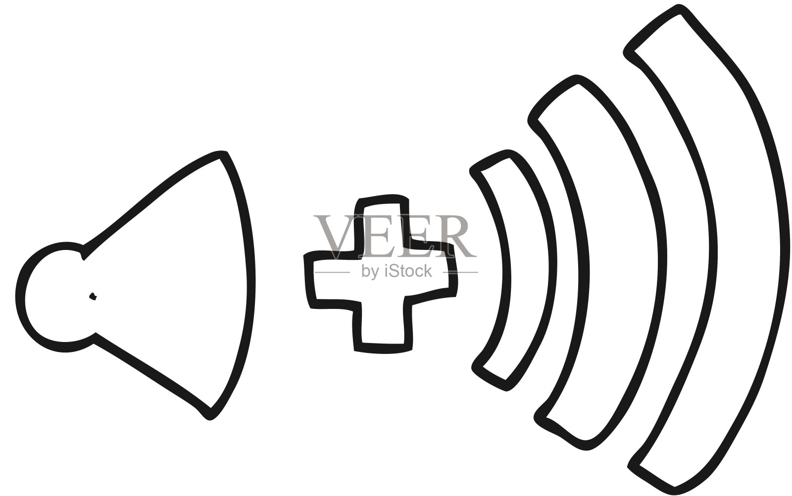 手绘黑白卡通卷符号插画图片素材