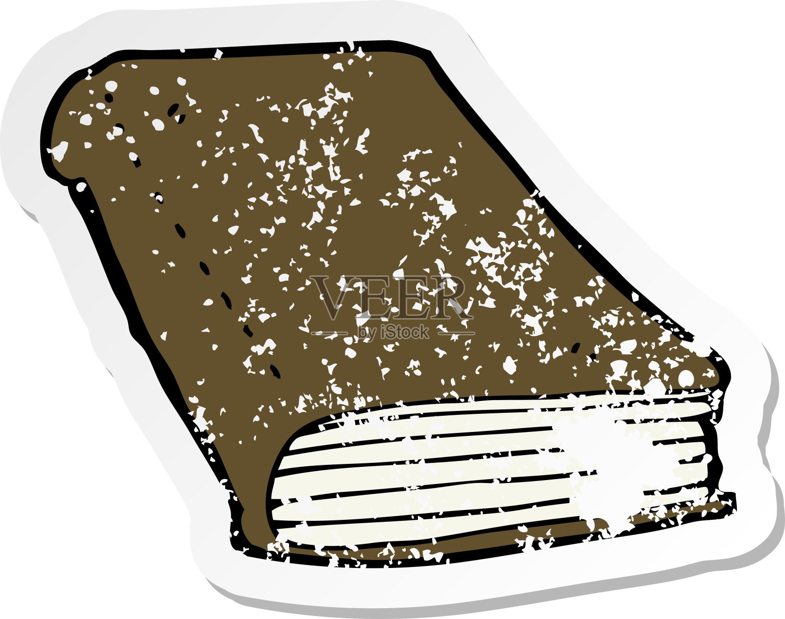 复古心疼贴纸的漫画书插画图片素材