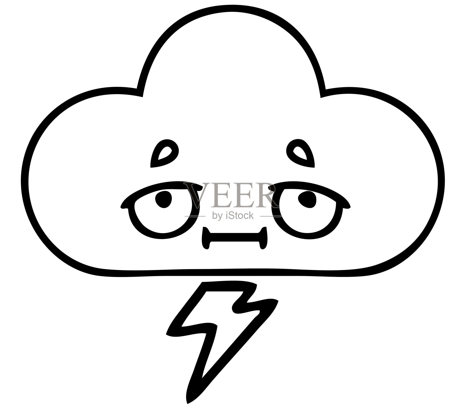 雷雨云图插画图片素材