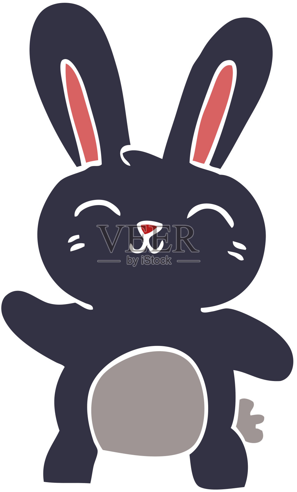 卡通涂鸦快乐的兔子设计元素图片