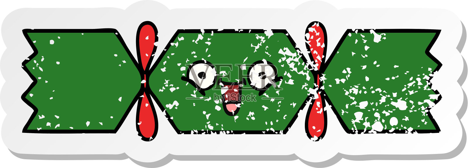 一个可爱的卡通圣诞饼干心疼贴纸插画图片素材