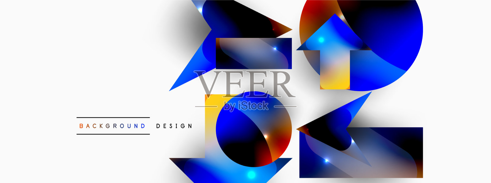 动态构图，闪亮几何形状插画图片素材