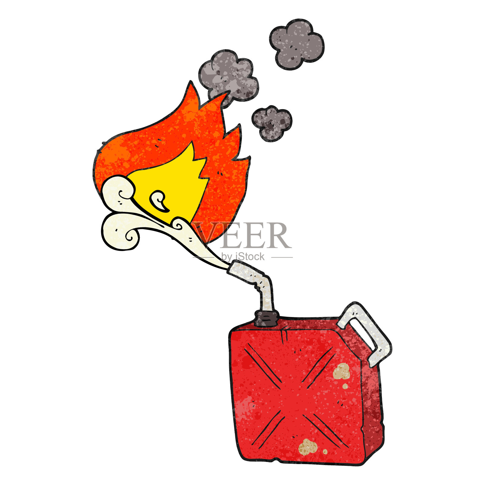 手绘纹理卡通燃料可以与燃烧燃料喷雾设计元素图片