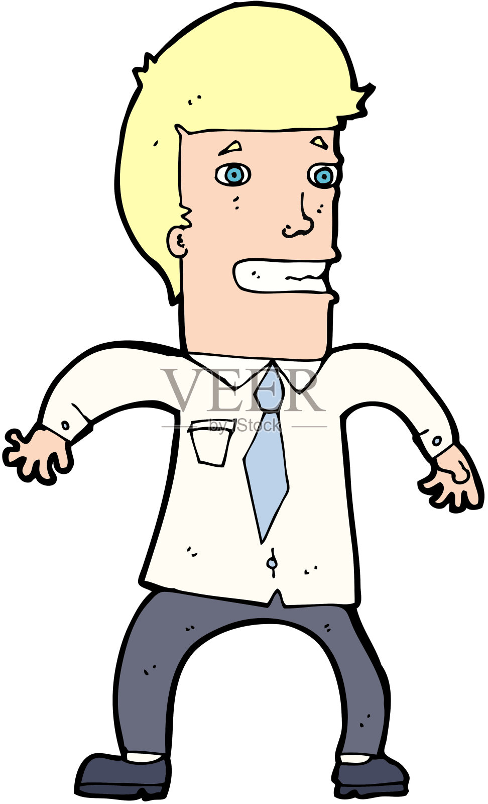 卡通紧张商人设计元素图片