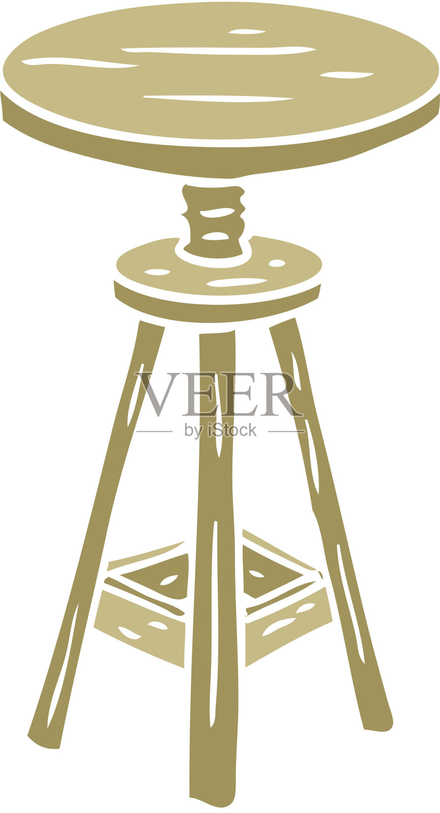 平面彩色风格的卡通艺术家凳子插画图片素材