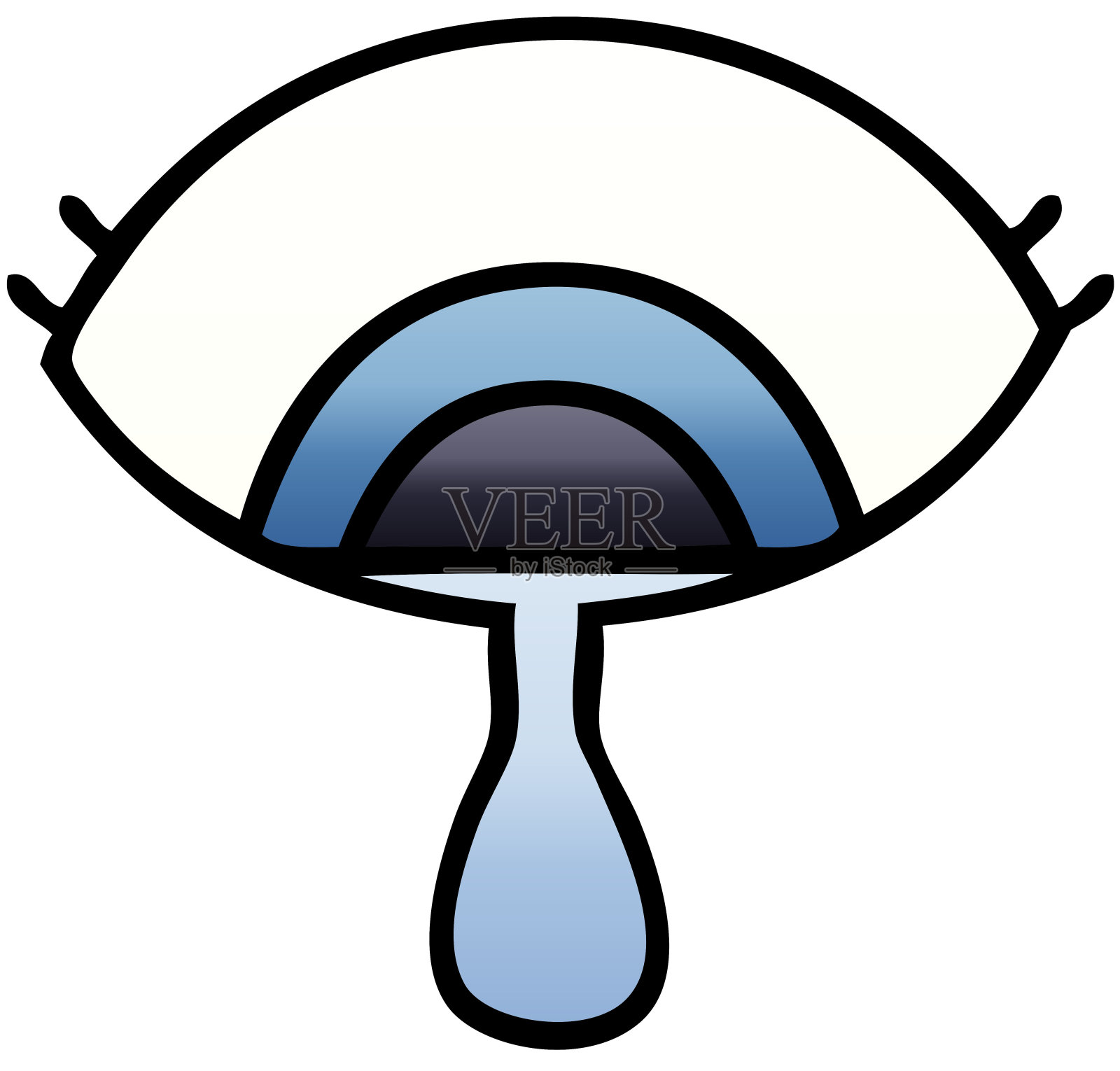 渐变阴影卡通哭泣的眼睛设计元素图片