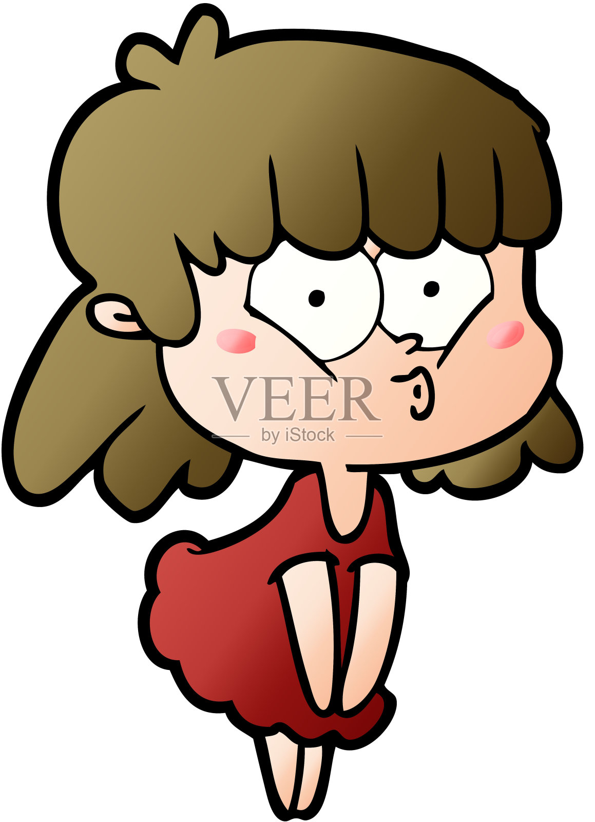 卡通吹口哨女孩设计元素图片