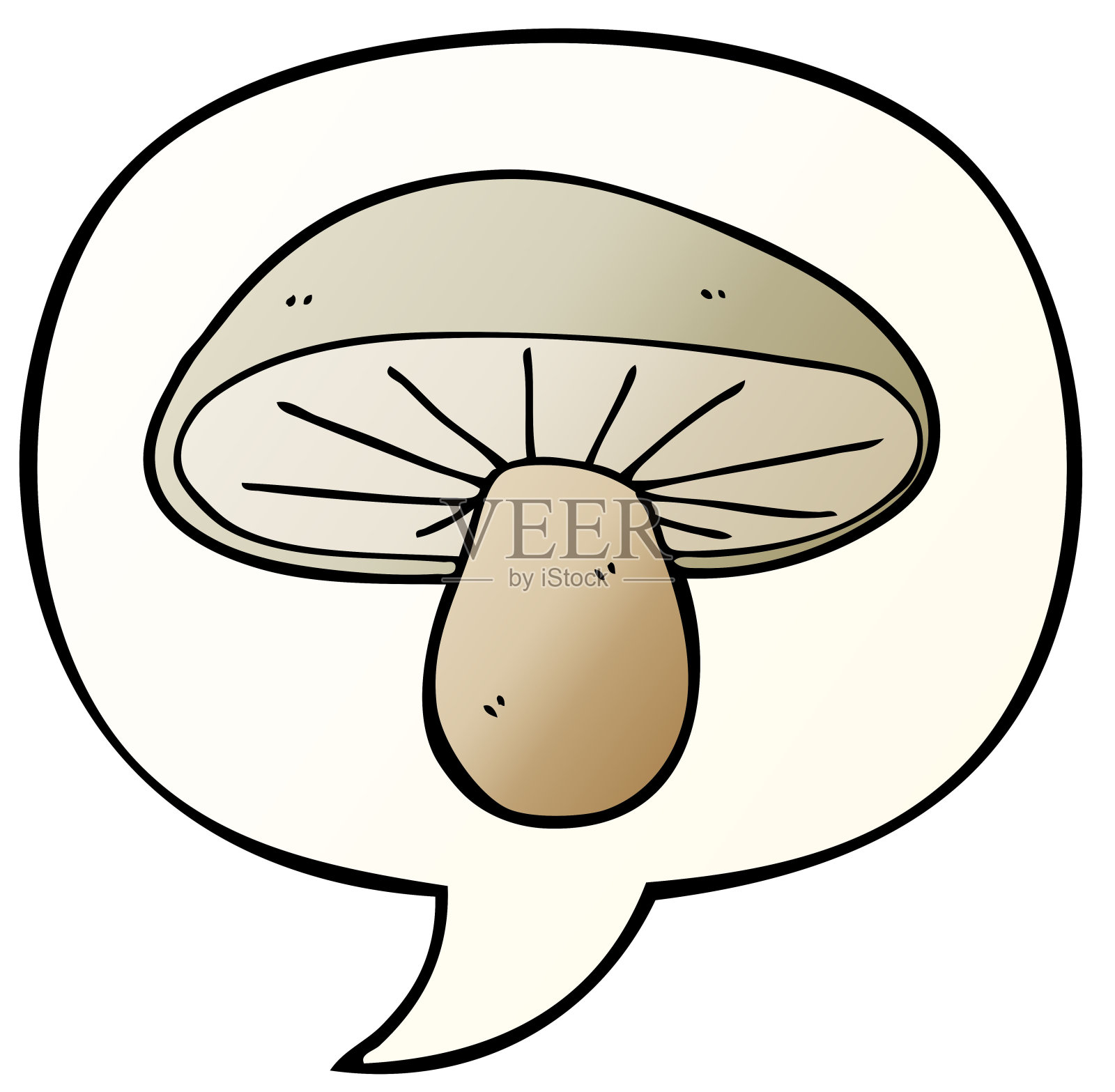 平滑渐变风格的语音气泡卡通蘑菇插画图片素材