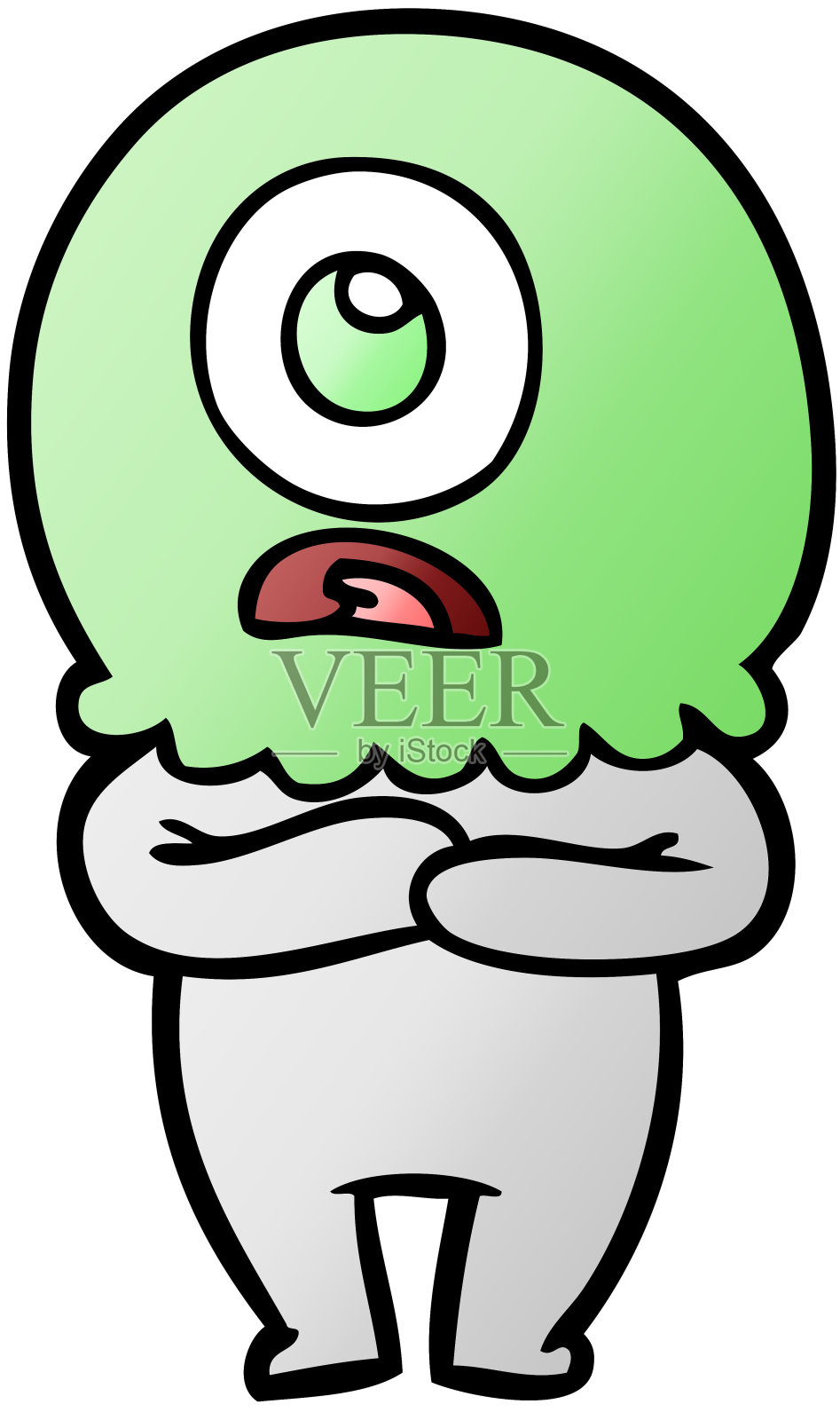 卡通独眼巨人外星太空人设计元素图片