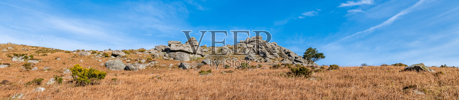 达特穆尔的Bonehill Rocks全景图照片摄影图片