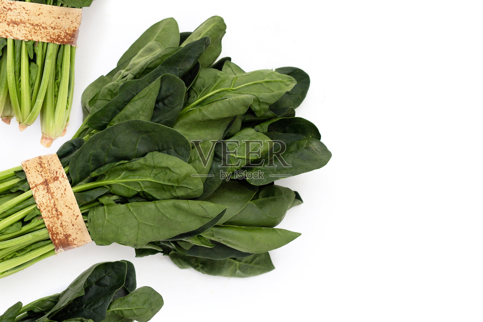 白底新鲜菠菜照片摄影图片