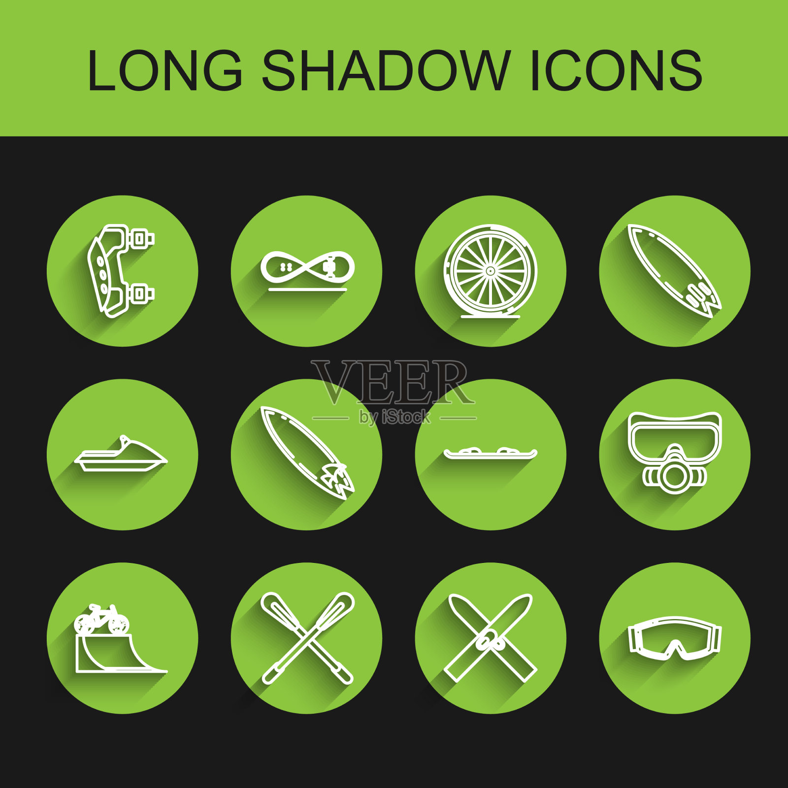 在街道坡道上设置直线自行车横桨图标素材