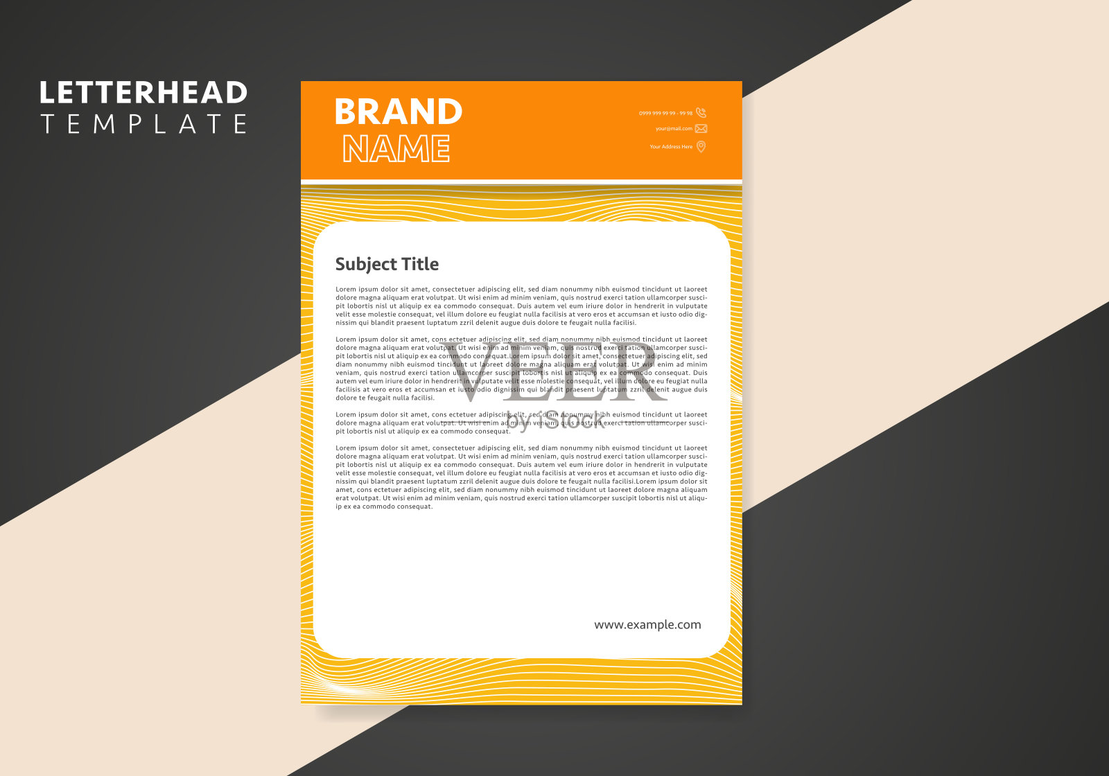 公司商务信笺，优雅和简约风格的信笺模板设计插画图片素材