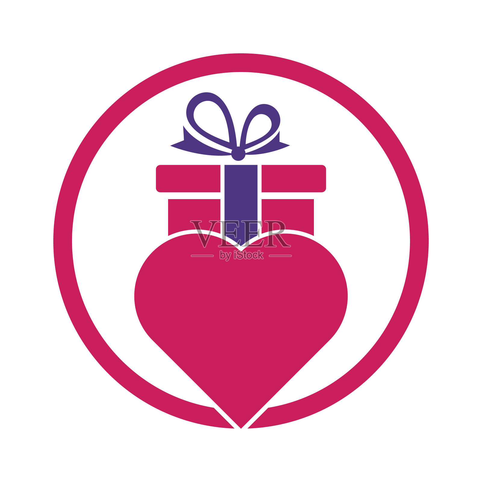 爱的礼物标志矢量符号图标设计。插画图片素材