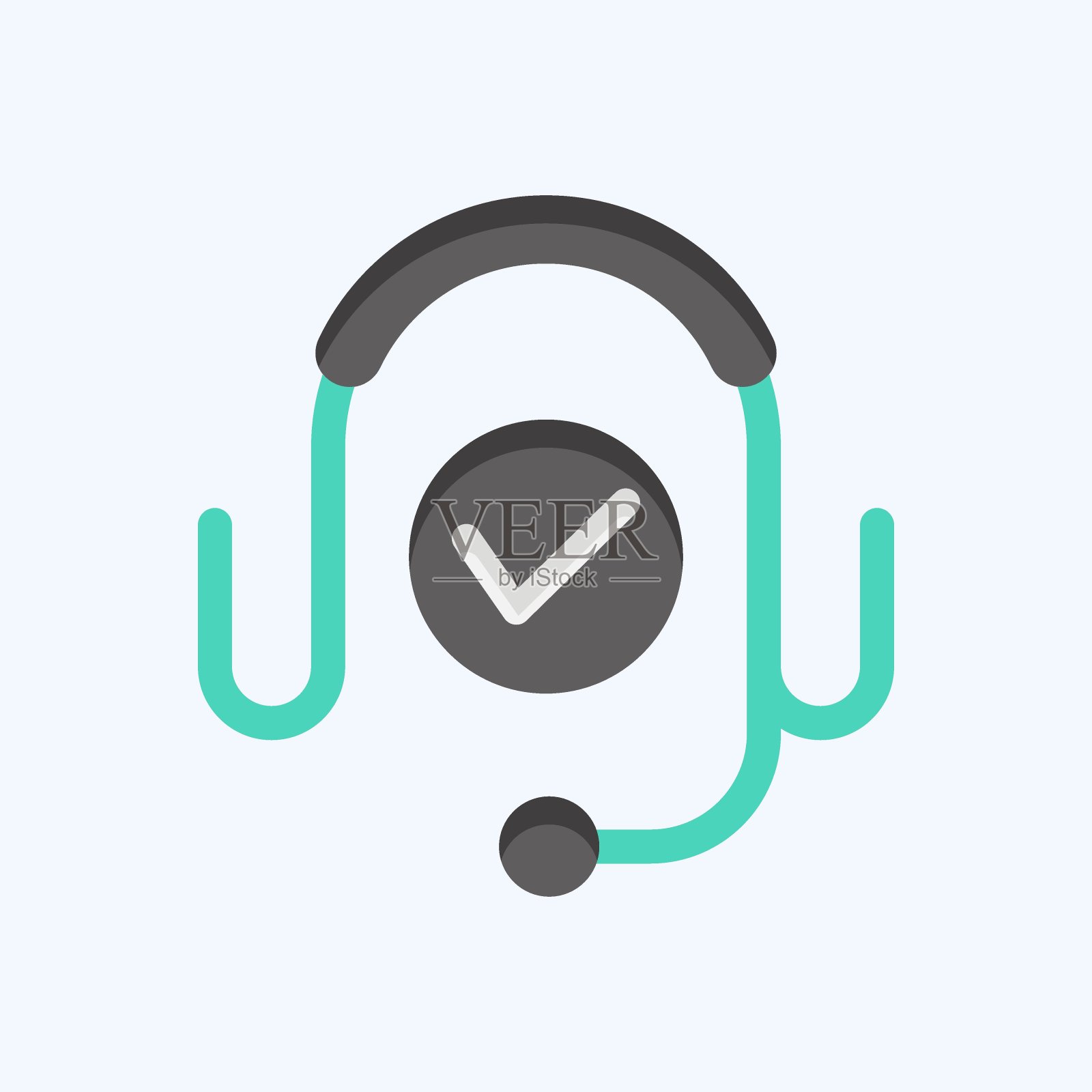 图标客服。与非接触式符号有关。字形风格。设计简单，可编辑。简单的说明插画图片素材