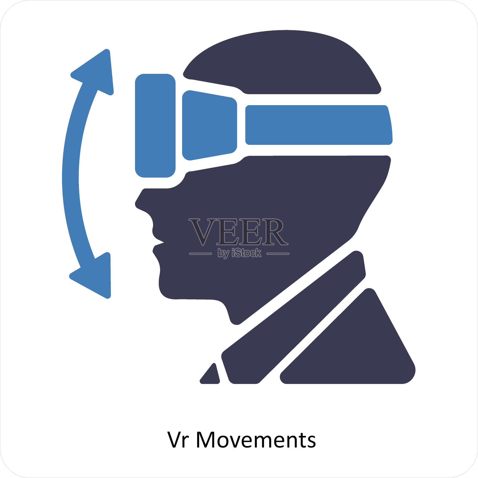 Vr动作和虚拟现实图标概念插画图片素材